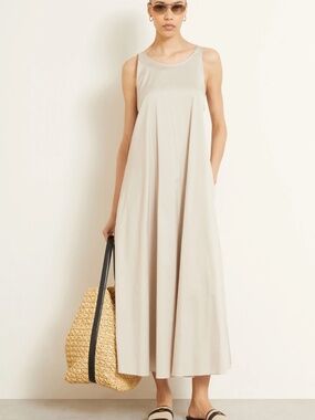NWT MAX MARA Beachwear ‘Seta’ Cotton-blend taffeta maxi dress size 6